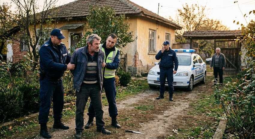 Опасен инцидент в село Александрово: Задържаха 59-годишен мъж, нападнал полицаи с нож